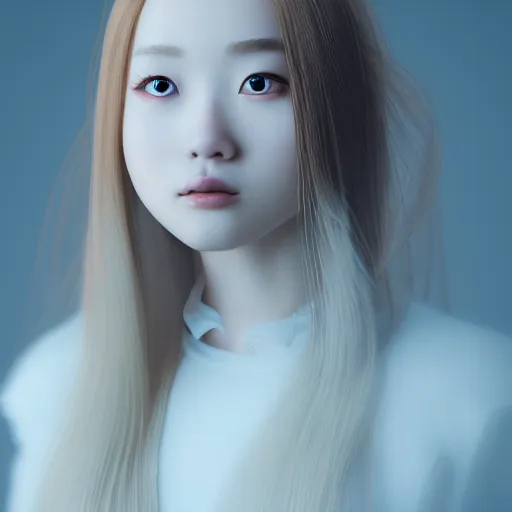 Prompt: realistic photo of Chuu from LOONA as The Flash, intricate, heroic pose, white fog, key lighting, 8k octane render