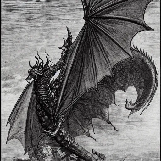 Image similar to red dragon by gustave dore