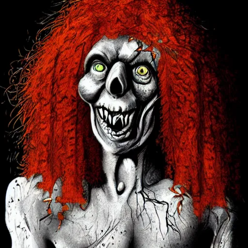 Image similar to [ carrot top ] horror art