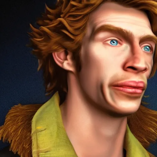 Image similar to stunning award winning hyperrealistic hdr 8 k highly detailed portrait photo of guybrush threepwood from monkey island as a real human