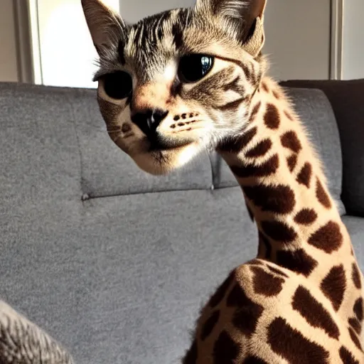 Image similar to cat giraffe hybrid