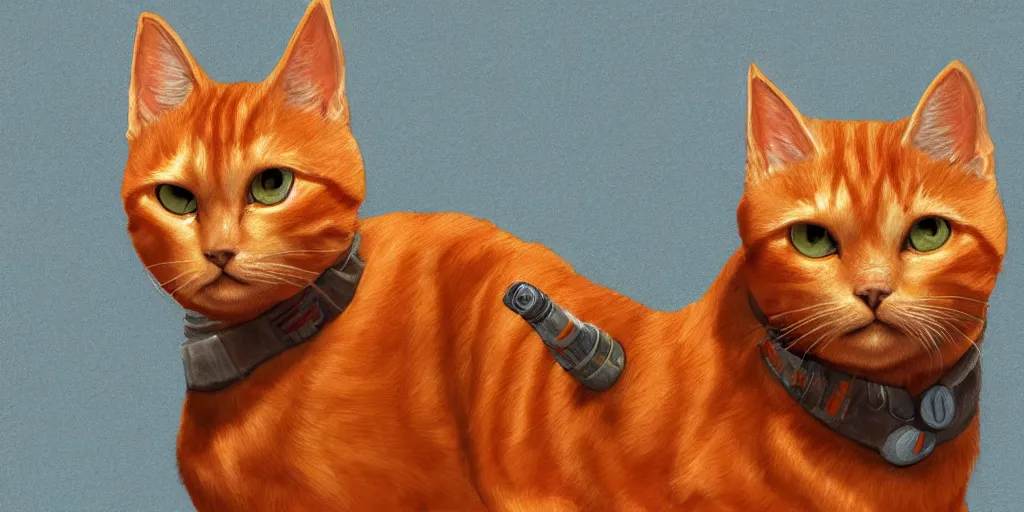 Image similar to Orange tabby cat Jedi, star wars, concept art