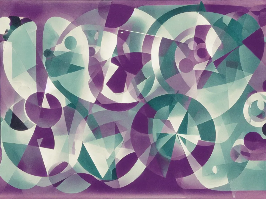 Prompt: the purple gherub almost touching the turquoise silfid. moholy - nagy, laszlo