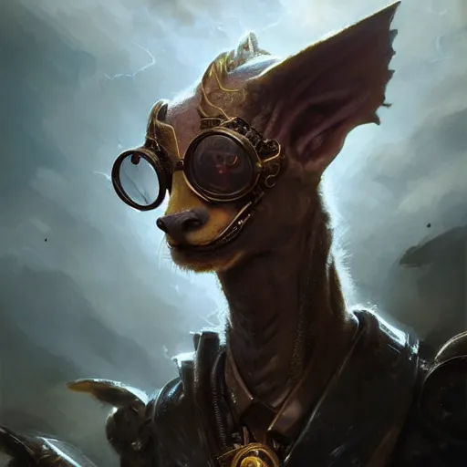 Prompt: portrait of Cute little Dragon with steampunk glasses, natural light, elegant, intricate, fantasy, atmospheric lighting, by Greg rutkowski, league of legends splash art