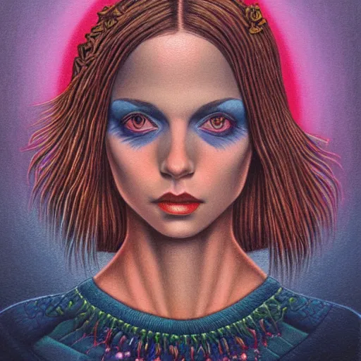 Image similar to colored pencil art on paper, pretty witch, by casey weldon, highly detailed, artstation, masterpiece, award - winning, caran d'ache luminance