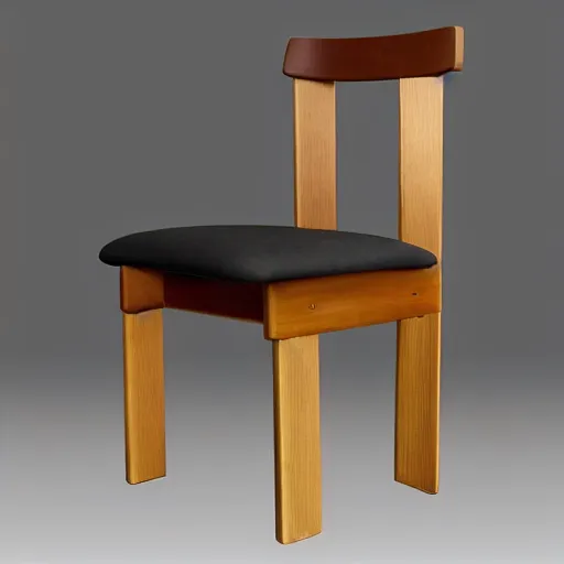 Image similar to midcentury modern wooden chair in the style of mies van der rough high end photoshoot