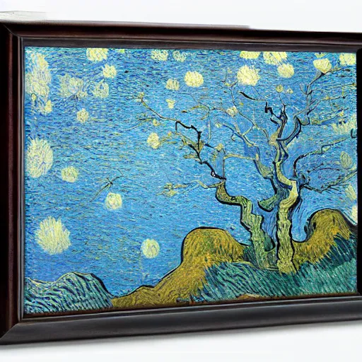 Prompt: japanese scenery in edo period, by vincent van gogh, high saturation, blue color