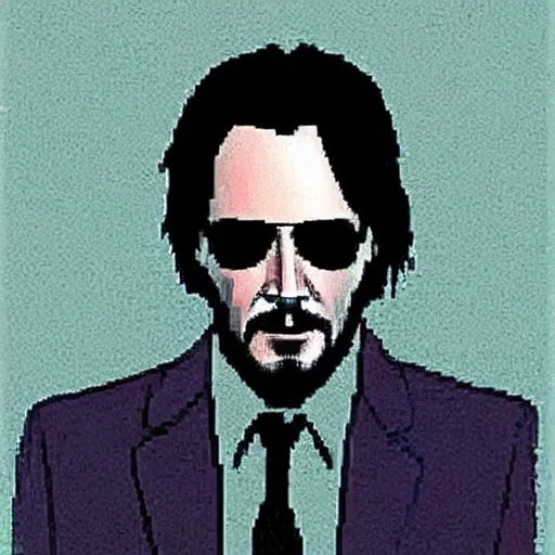 Prompt: “ keanu reeves retro minimalist portrait by jean giraud, moebius starwatcher comic, 8 k ”