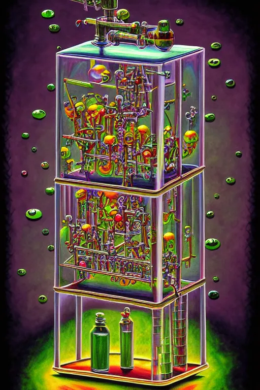 prompthunt: a photorealistic painting of the transparent glass faceted  diamond cut isometric nightmare horror machine by johfra bosschart, lisa  frank, dark fantasy art, high detail, trending on artstation