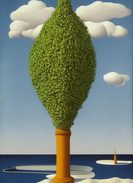 Image similar to phase transition by rene magritte and salvadore dali