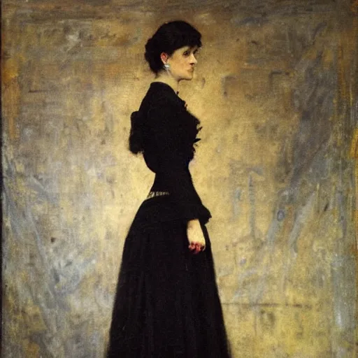 Image similar to portrait of death, by alfred stevens