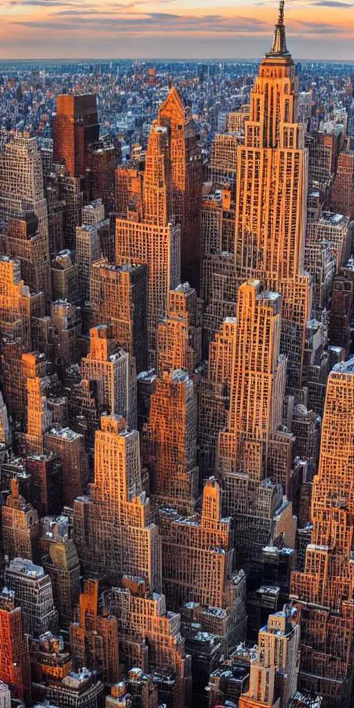 Image similar to new york city at sunset