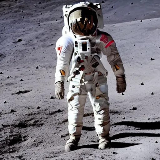 Prompt: Marine Lepen on the moon