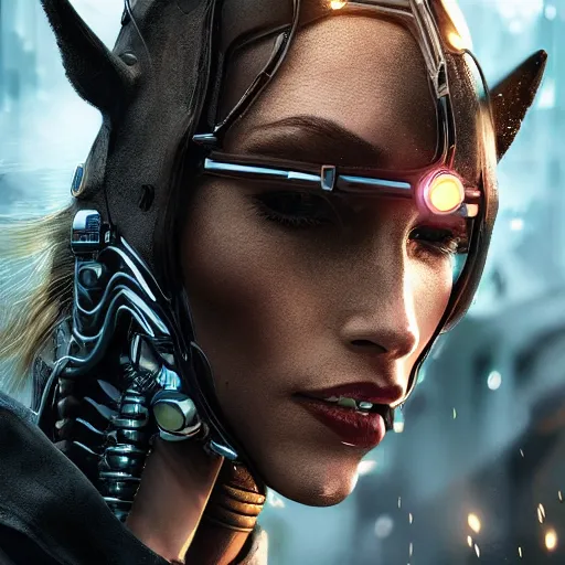 Prompt: photorealistic detailed picture, extreme, uhdr, woman, horse, ride, cyborg, sci fi, cyberpunk lighting, fine details, highly detailed, intricate, smooth sharp focus