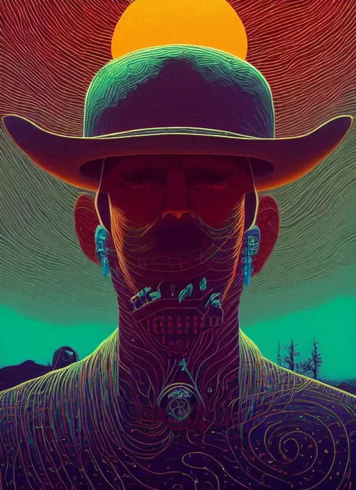 Prompt: symmetry!! stunning portrait of a cowboy wild west, by victo ngai, kilian eng vibrant colors, dynamic lighting, digital art, winning award masterpiece, fantastically beautiful, illustration, aestheticly inspired by beksinski and dan mumford, upscale with simon stalenhag work, artstation, 8 k