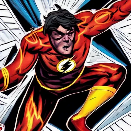 Prompt: jack black as the flash by dc comics