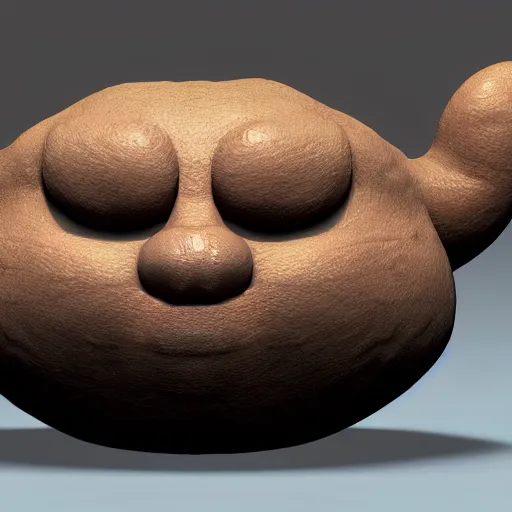 Image similar to hyperrealistic render of a goomba from mario, creepily realistic lots of detail uncanny