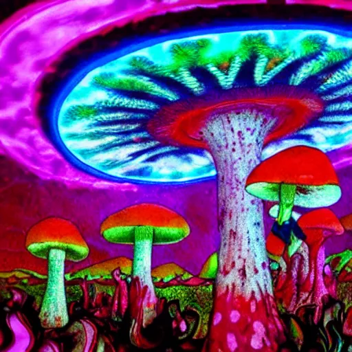 Image similar to tripping on Psychedelic Mushrooms in Las Vegas