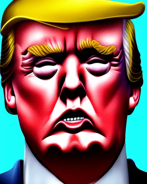 Image similar to digital art, portrait of donald trump sweating profusely, by james jean, by ross tran, ultra detailed, character design, concept art, trending on artstation,