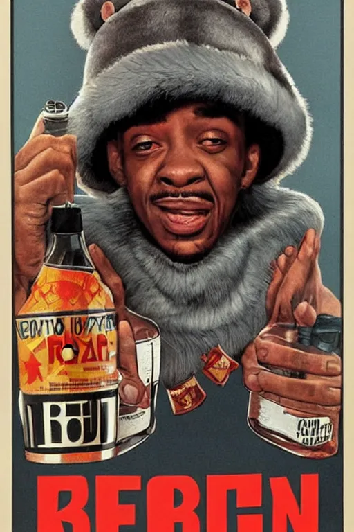 Image similar to poster the movie 1 9 8 8 ussr don't be a menace to south central while drinking your juice in the hood, perfect symmetrical eye, gray fur hat soviet soviet russian winter fur cap with earflaps ushanka, bottle of vodka, bears, kremlin babushka communist