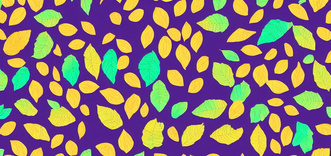 Image similar to pattern of animal crossing leaves, chill vibe, colorful