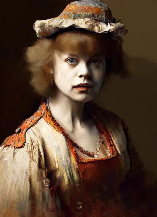 Prompt: alice little painted by rembrandt, detailed digital art, trending on Artstation
