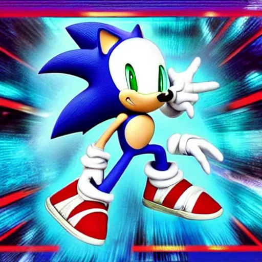 Image similar to sonic the hedgehog in jojo's bizarre adventure