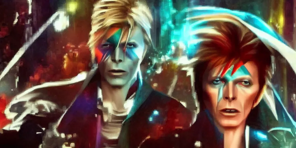 Image similar to “David Bowie as video game concept art”