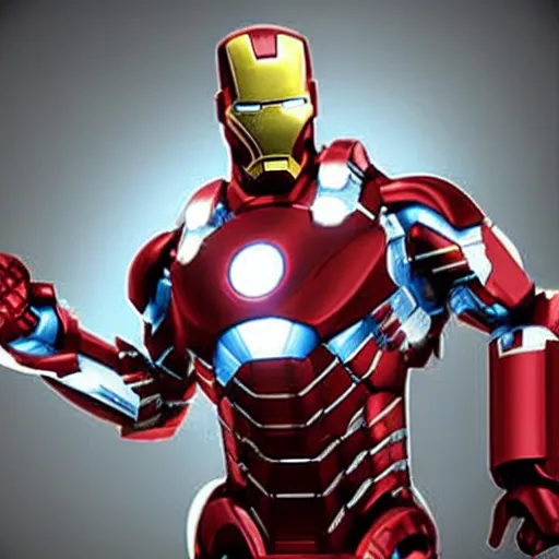 Prompt: obama in ironman suit in powerful pose, photorealistic