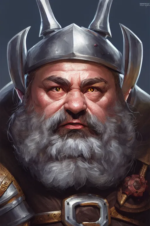 Image similar to dwarf knight portrait, highly detailed, d & d, fantasy, highly detailed, digital painting, trending on artstation, concept art, sharp focus, illustration, global illumination, ray tracing, realistic shaded, art by artgerm and greg rutkowski and fuji choko and viktoria gavrilenko and hoang lap