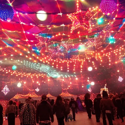 Prompt: a night circus shining with thousands of lights