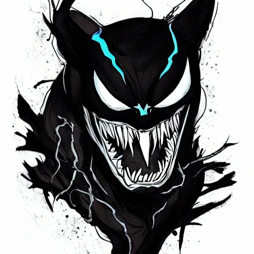 Prompt: venom symbiote as a wolf