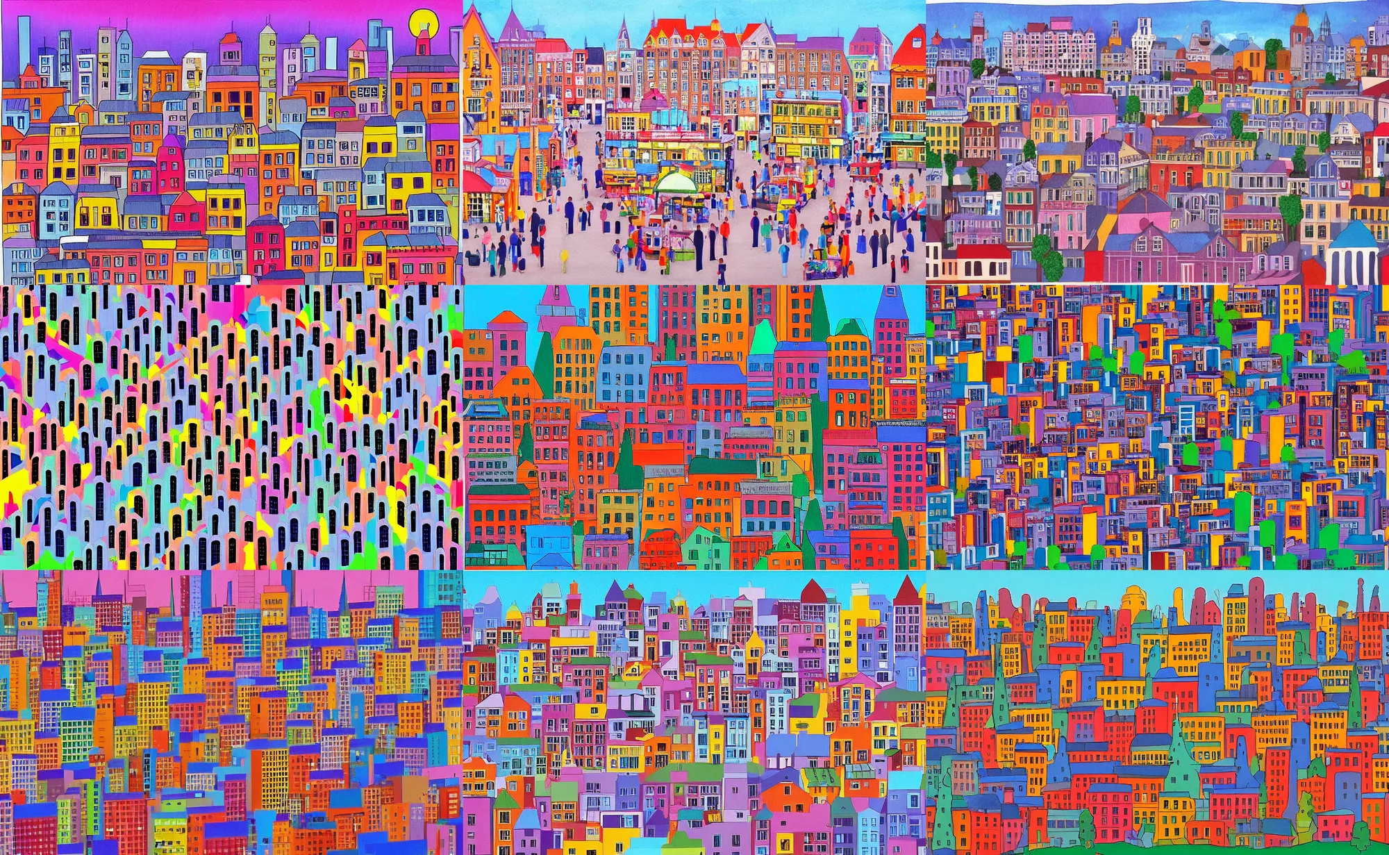 City Town With Lots Of People By Martin Handford Nice Stable 