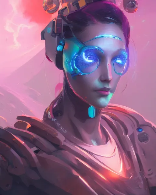 Prompt: portrait of a beautiful cybernetic raver girl, cyberpunk concept art by pete mohrbacher and artgerm and wlop and greg rutkowski and josan gonzales, digital art, highly detailed, intricate, sci-fi, sharp focus, Trending on Artstation HQ, deviantart, unreal engine 5, 4K UHD image