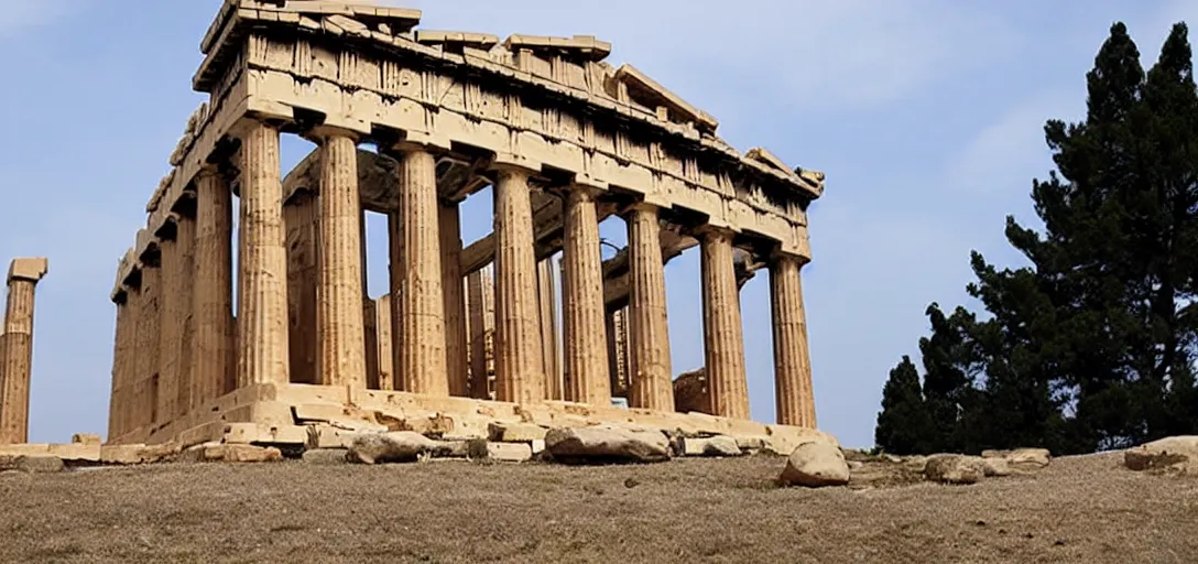 Image similar to parthenon as a tiny house