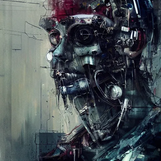 Image similar to cybernetic hunter, cyberpunk, wires, skulls, machines by emil melmoth zdzislaw belsinki craig mullins yoji shinkawa realistic render ominous detailed photo atmospheric by jeremy mann francis bacon and agnes cecile ink drips paint smears digital glitches glitchart