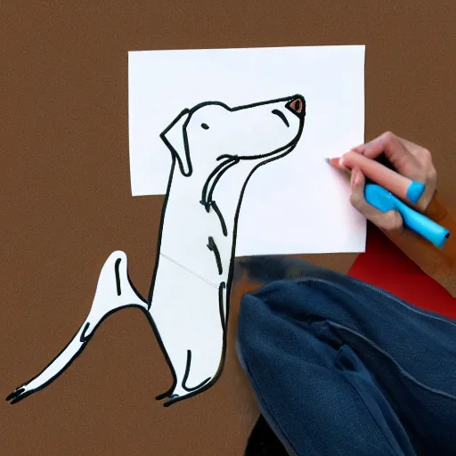 Prompt: stickman drawing of a dog and a man