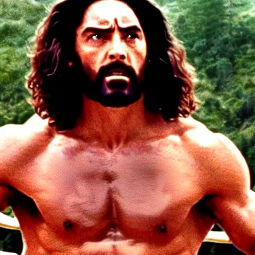 Image similar to Jesus as Rocky in the Rocky movie