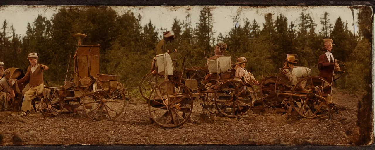 Image similar to panning for gold during the gold rush, tintype, small details, intricate, sigma 5 0 mm, cinematic lighting, photography, wes anderson, diane arbus, film, kodachrome