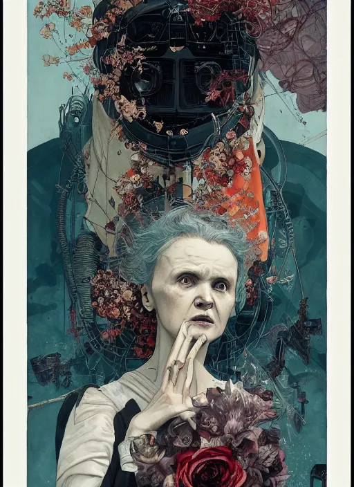 Image similar to marie curie, eun emerging from renaissance italy into a cyberpunk mutiversal realm by conrad roset, nicola samuri, dino valls, m. w. kaluta, jakub rebelka, rule of thirds, seductive look, beautiful