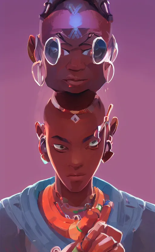 Prompt: tribal afrika teenage hacker, Video game character design , asymmetrical, profile, 2d game fanart behance hd by Jesper Ejsing, by RHADS, Makoto Shinkai and Lois van baarle, ilya kuvshinov, rossdraws global illumination