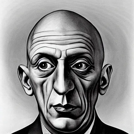 Prompt: a hyperrealist cubist self-portrait of Pablo Picasso