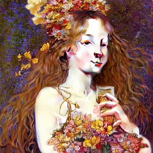 Image similar to a masterpiece ultrarealistic ultradetailed portrait of beautiful girl in bunny costume sprinkling champagne baroque renaissance. medium shot, intricate, elegant, by stanley artgerm lau, wlop, alphonse mucha, rossdraws, andrei riabovitchev, yoshitaka amano. flower background my james jeand and takashi murakami.