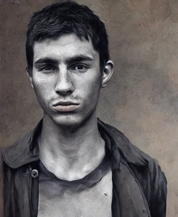 Image similar to heroic portrait of a young basque man. art by denys tsiperko and bogdan rezunenko, hyperrealism