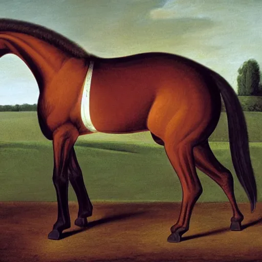 Image similar to hybrid of mouse and horse, half horse - half mouse, art by george stubbs