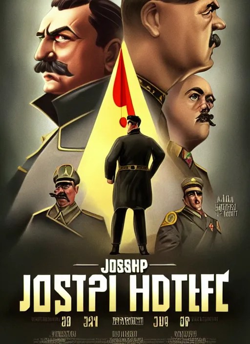 Image similar to poster for an animation called joseph stalin vs adolf hitler, 8 k, hd, art by craig mullins