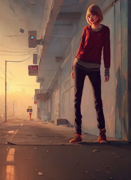 Image similar to Highly detailed full-body portrait of homeless Taylor Swift, in GTA V, Stephen Bliss, unreal engine, fantasy art by Greg Rutkowski, Loish, Rhads, Makoto Shinkai and Lois van baarle, ilya kuvshinov, rossdraws, Mat collishaw, global illumination, radiant light, detailed and intricate environment