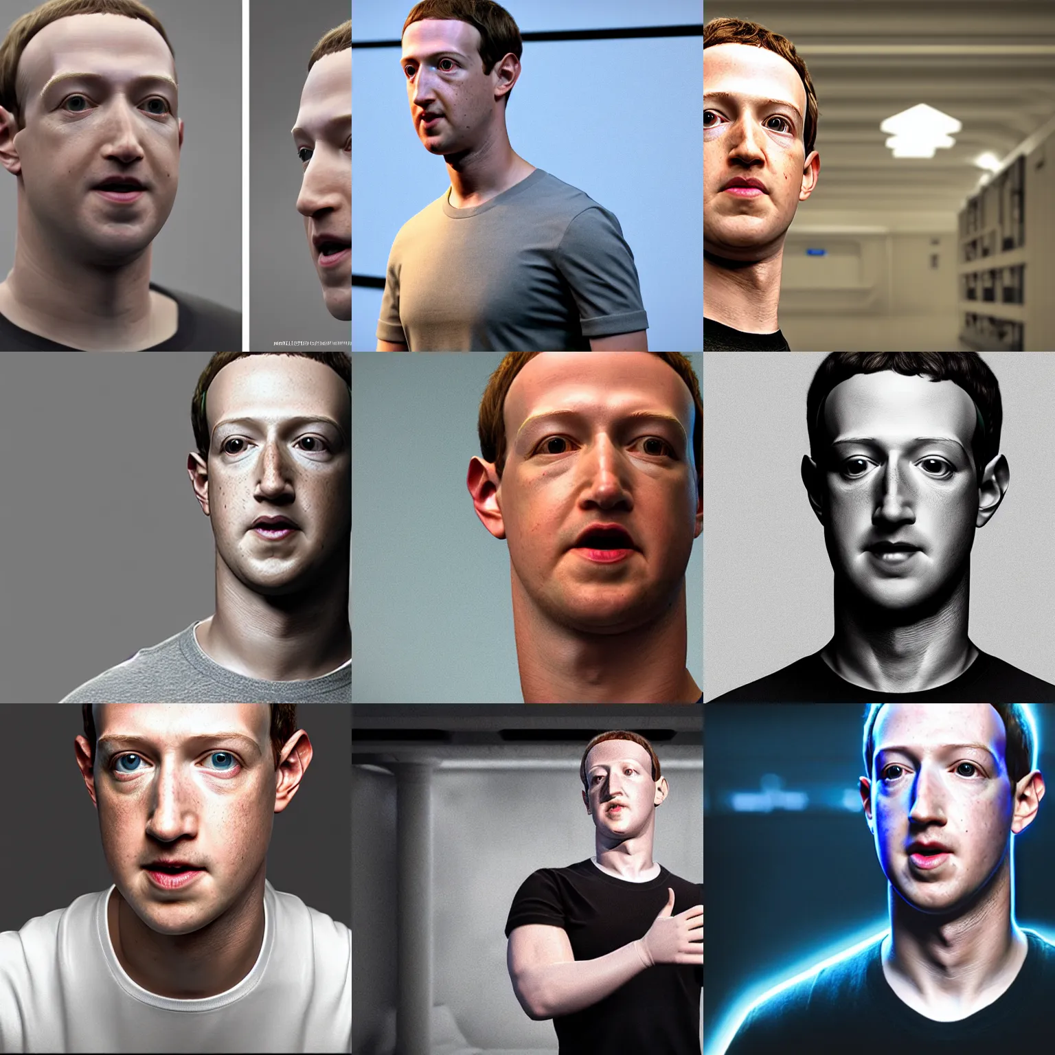 Prompt: of matrix capsules chamber. ambient occlusion render. mark zuckerberg becoming human. hyper realistic. 4 k. wide angle.