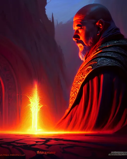 Image similar to subsurface scattering, the sorcerer - kings of athas in dark sun, movie action still frame, ultra wide horizon, intricate, elegant, highly detailed, hyperrealism, digital painting, concept art, smooth, sharp, focus, illustration, art by artgerm, greg rutkowski, ilya kuvshinov, square enix cinematic art, artstation