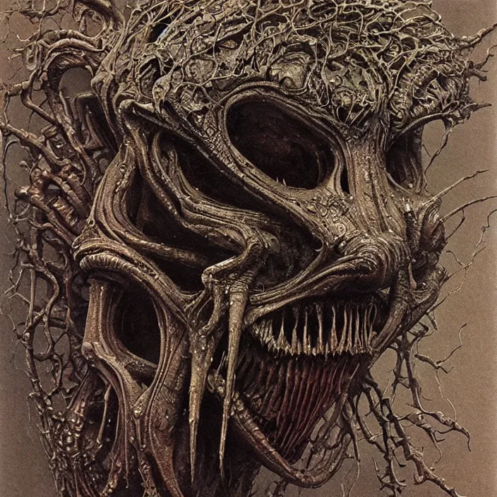 Image similar to space alien, slimy, glossy, sharp teeth, by h. r. giger, beksinski, nightmare fuel, nightmarish, intricate, highly detailed, optical illusion, stranger things demogorgon, volumetric lighting, flickering